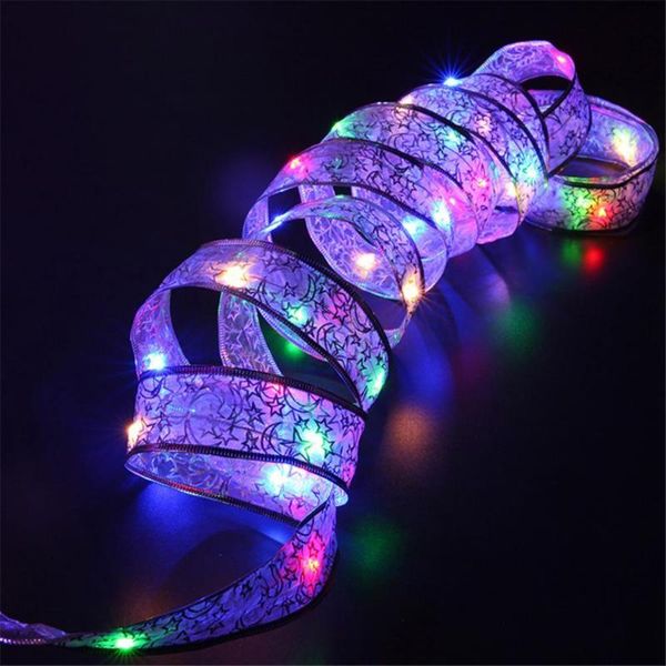 Lâmpada de decoração de festa luz LED brilhante 4m 40 Minchas Ribbon Bow Christmas Family DecorationParty