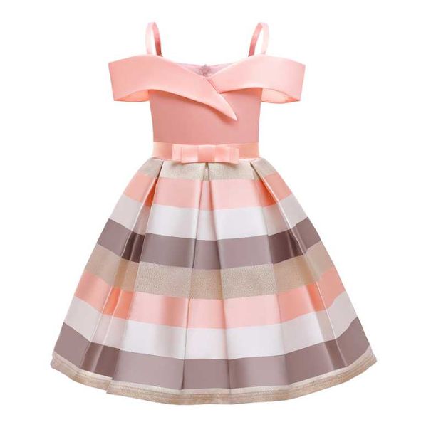 

gorgeous striped dresses for girls elegant princess party dress kawaii ball gown 2-10y children clothes casual dress vestidos, Red;yellow