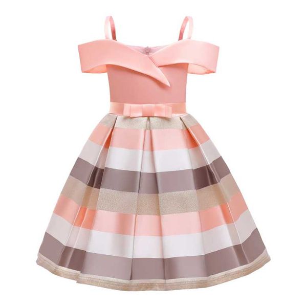 Splendidi abiti a righe per ragazze elegante abito da festa principessa abito da ballo Kawaii 2-10 anni abbigliamento per bambini abiti casual