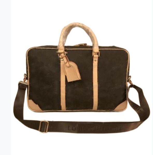 

new sale men designer shoulder briefcase black brown leather handbag business men lapbag messenger bag men business briefcase bag 53361