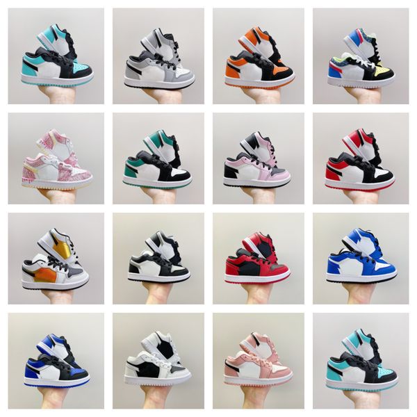 

jumpman 1 baby kids basketball shoes elastic buckle baby boy girls jodon 1s sneaker obsidian chicago university blue black metallic children