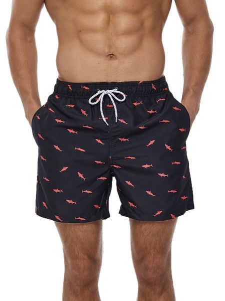 

men allover fish print swim trunks c5ex#, White;black