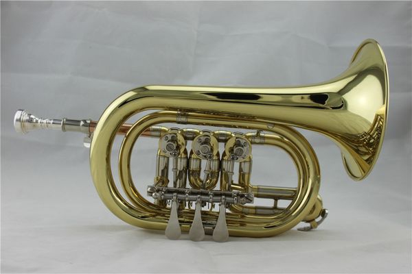 

gold lacquer rotary valve type tone bb cornet