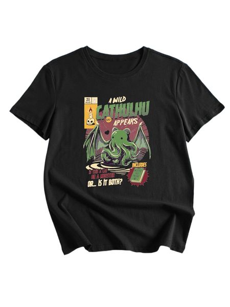 

romwe x ilustrata cartoon & letter graphic tee t42b#, White