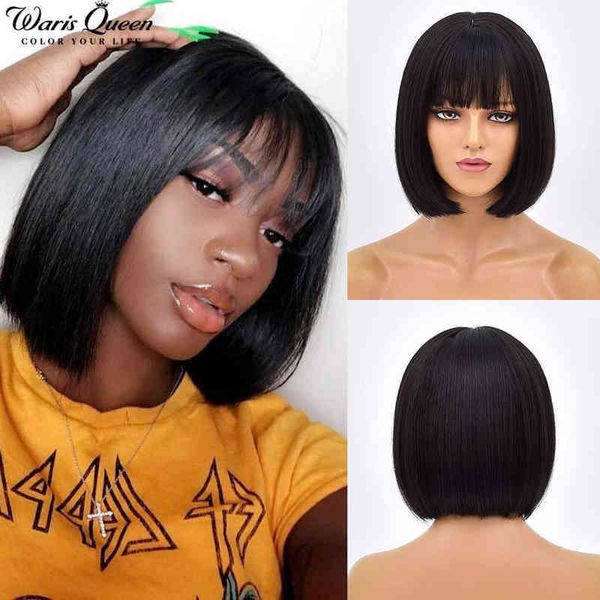 

nxy hair wigs short bob wig with bangs synthetic for women ombre black red blonde pink lolita cosplay party natural perruque 0505