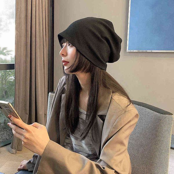 

spring autumn women men skullies hats stylish beanie hat thin hip-hop soft breathable tulip band hat stretch slouchy skull cap j220722, Blue;gray