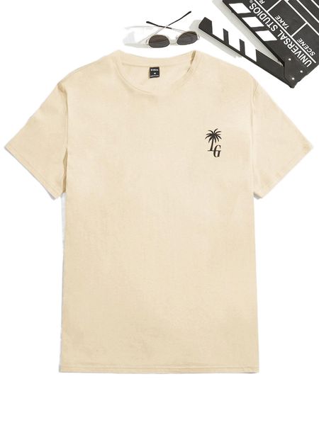 

men tropical print tee 44wo#, White;black