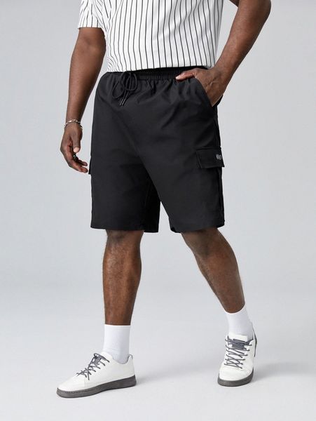 

extended sizes men patched detail flap pocket shorts z0pu#, White;black