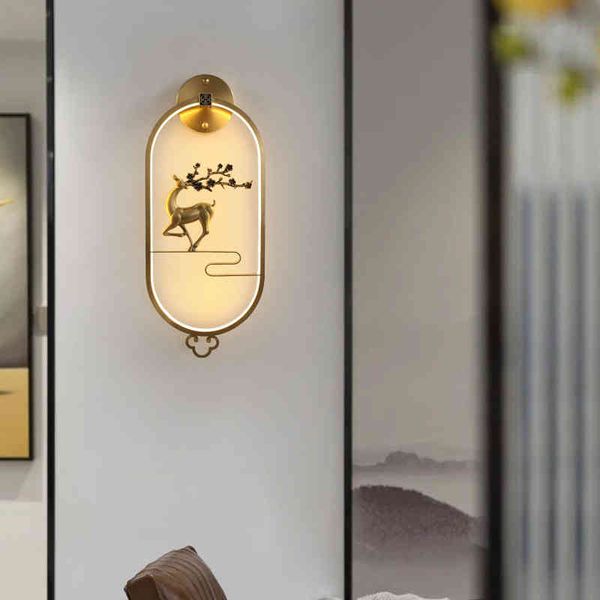 

pendant lamps modern chinese all copper creative decorative wall lamp el bedroom style zen living room tv background
