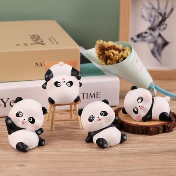 Decorações de interiores Panda Doll Resin Displa