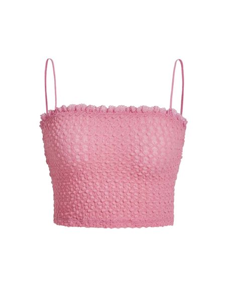 

solid frill trim cami d17x#, White