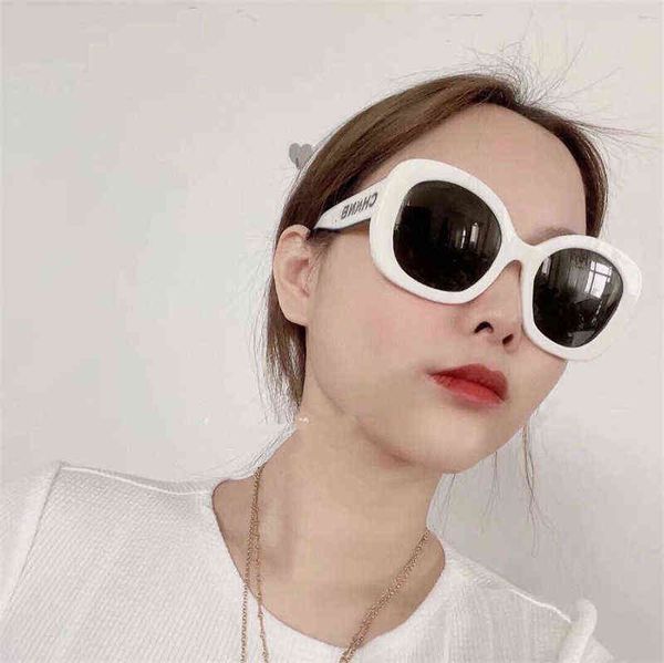 

ch9091 style oval letter leg sunglasses mens womens personality, White;black