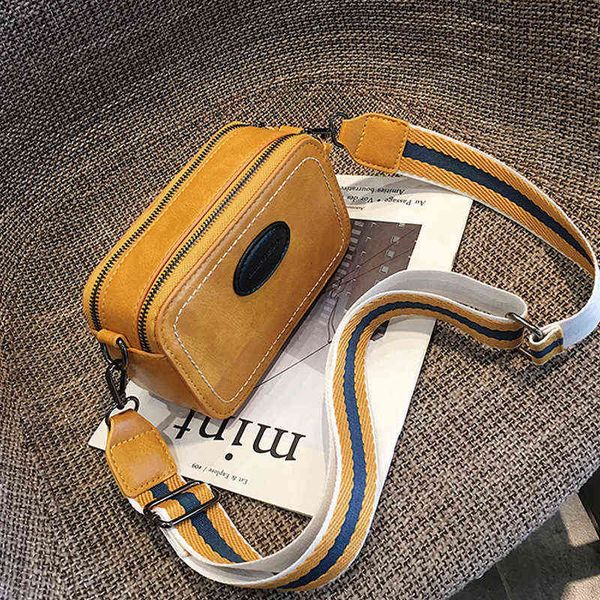 

vintage wide strap women crossbody bags designer luxury pu leather lady shoulder messenger bag small flap square purses female g220429
