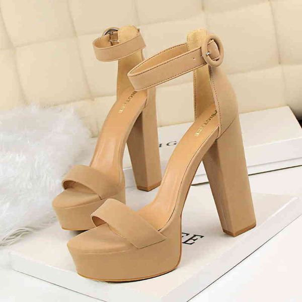 

hate tiangao model women's shoes 14cm / 15cm ultra-high heel sandals thick heel stage show shoes catwalk black model 220523