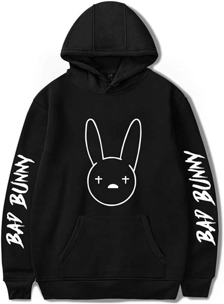 

bad bunny merch hoodie sweatshirt men women long sleeve fashion pullover, Black