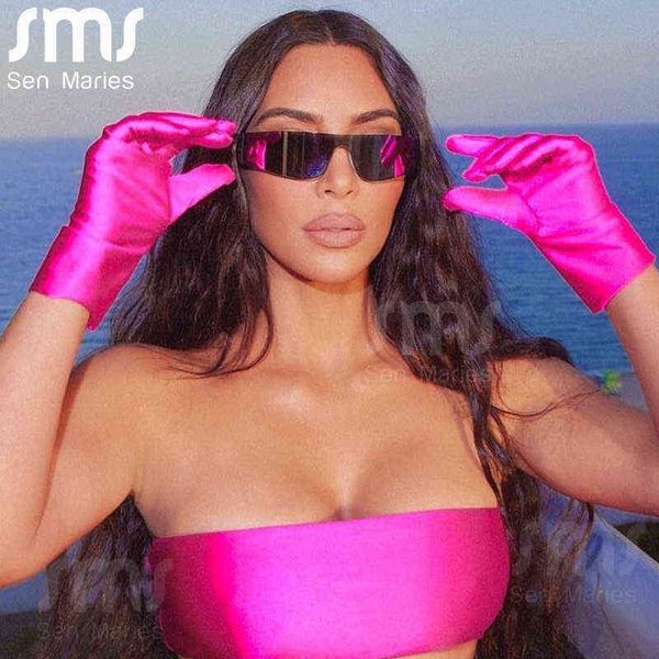 

oversized kardasha rimless sunglasses women once piece punk sports sun glasses men mirror shades uv400 colorful fashion eyewear y220410, White;black