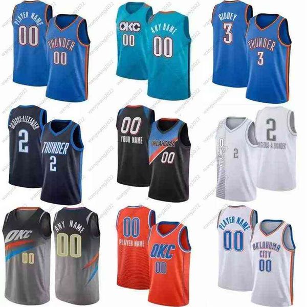 

okc thunders jersey custom shai 2 gilgeous-alexander basketball jerseys 3 josh giddey josh city 17 pokusevski darius luguentz dort206n