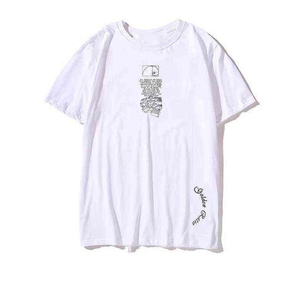 

factory direct sales designer new brand short sleeve wholesale fashion ow off sketch drop arrow print casual versatile t-shirt, White;black