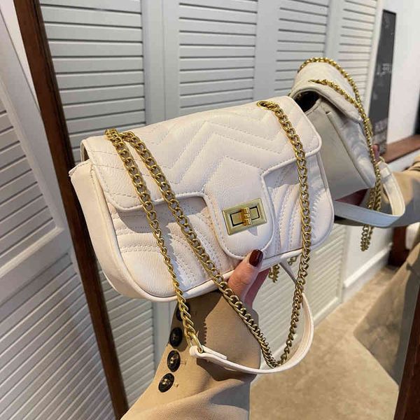

women's bag 2022 spring new small fragrant wind embroidered thread single shoulder korean fashion simple chain messenger