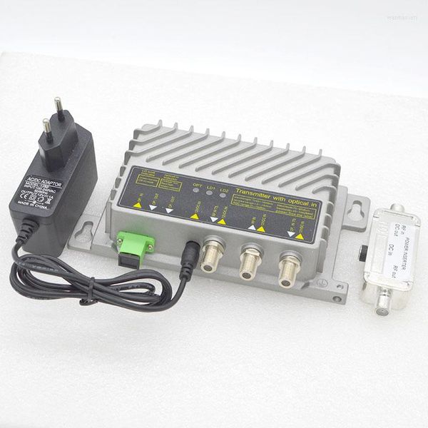 Equipamento de fibra óptica Mini 1550nm transmissor óptico CATV 10DBM com revezamento de entrada de banda de trabalho de alimentação SC/APC 75-85dBUV