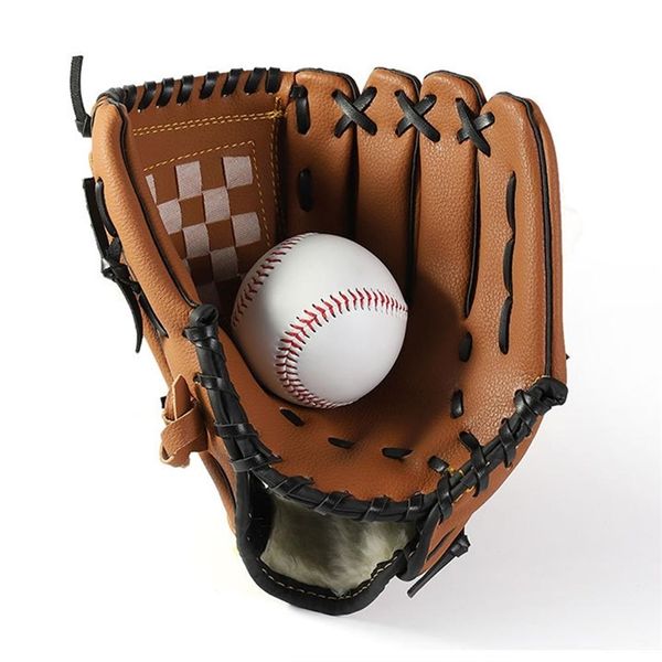 

1pc durable outdoor sports baseball gloves thicken leather left hand practice training softball gloves for child 220812, Black