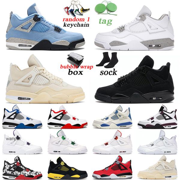 

with original box jumpman 4 black cat men women basketball shoes 4s university blue fire red white oreo mens trainer sports sneakers