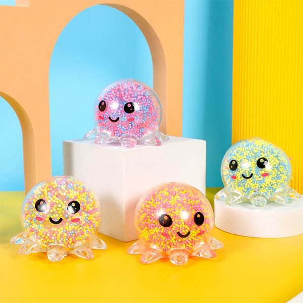 Lulas de luz brilhante Vent Ball Squeeze Toys Decompression Bubble Octopus Stress Relief Gift for Kids AK411 220708