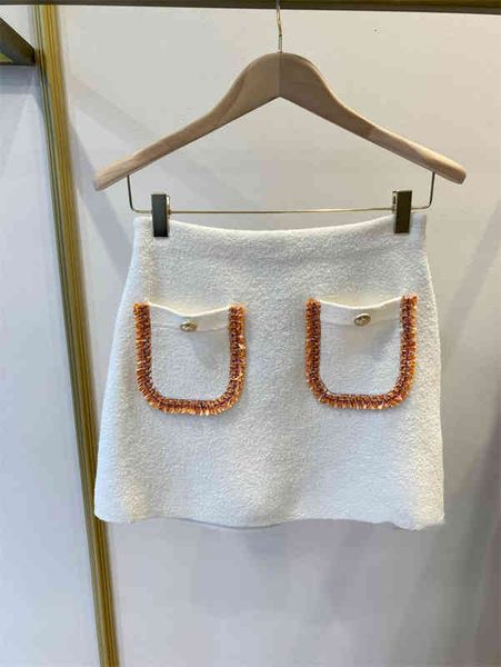 

skirts small fragrance slim pocket short skirt female french minority spring and summer knitted fashion a-line ins, Black