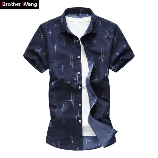 

2020 summer new men s casual shirt fashion print slim short sleeve shirt hawaiian shirt brand clothing plus size 5xl 6xl 7xl lj200925, White;black