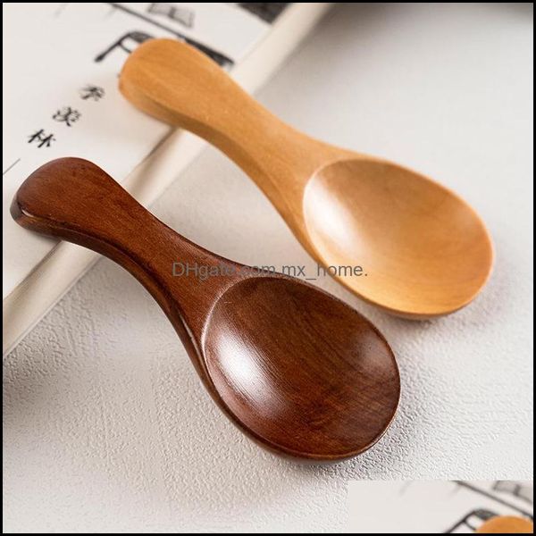 Cucchiaino da tè in legno Creativo Latte in polvere per bambini Gelato Caffè Connt Posate 8 * 3,5 cm Nanmu Schima Superba Drop Delivery 2021 Cucchiai Cucina D