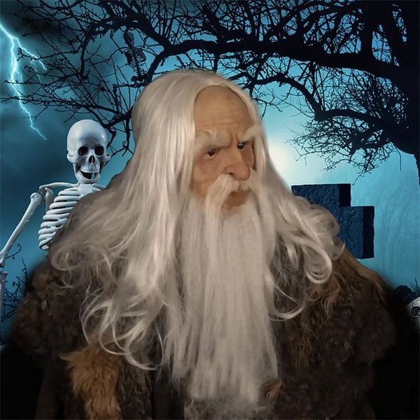 Хэллоуин головной убор реалистичный старик головы маски для латексного мастера волос