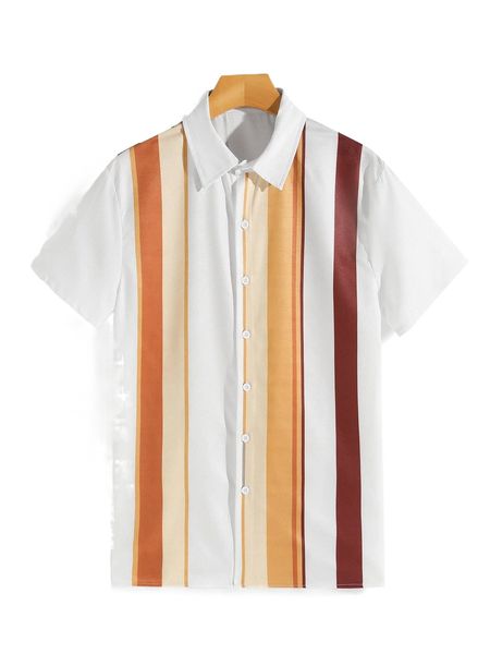 

men striped button up shirt z8am#, White;black