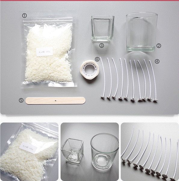 Kit per la creazione di candele Set per aromaterapia con cera di soia - Scatola portaoggetti con barattoli di vetro Forniture complete per candele Kit artigianali fai-da-te per adulti Arti e mestieri