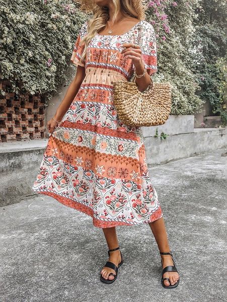 

floral print flutter sleeve dress h8kf#, Black;gray