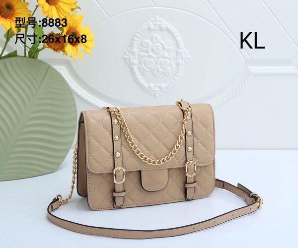 

women's designers luxury famous shoulder bag totes purse handbag message bags cluth brand classic crossbody pu lady #8883 gold chain 26