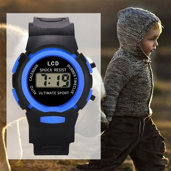 

kids watches for girls childrens watch led sport flash digital waterproof clock for boys multifunction electronic wristwatches 220714, Blue