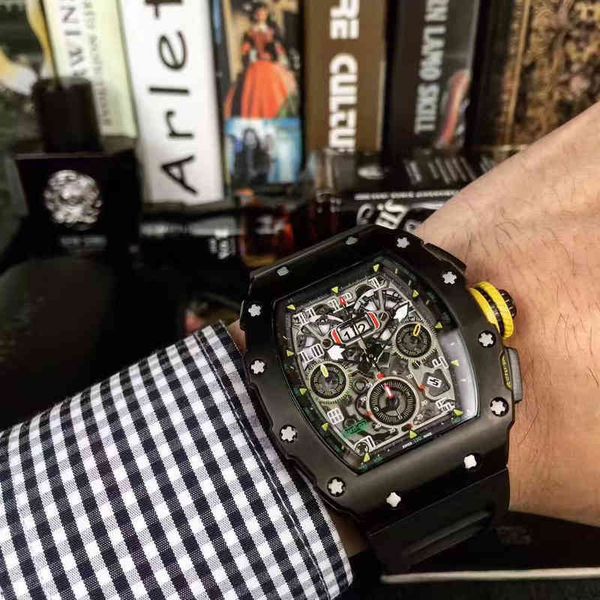 

uxury watch date business leisure fashion men's automatic mechanical watch multifunctional calendar personalized tape luminous large di, Slivery;brown