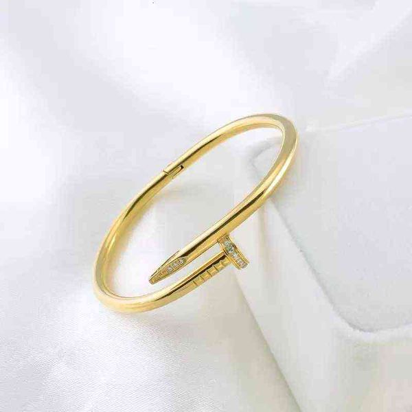 

classic nail bracelet mens bracelets diamonds designer bangle luxury women bracelet jewelry titanium steel gold silver rose never fade not, Black