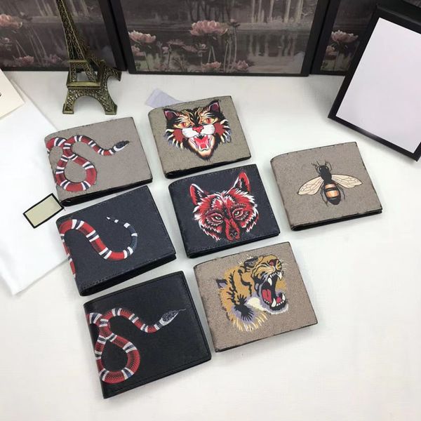 

men leather gunuine quality dustbag animal wallet wallets for designer purse mens men's printed with box ddmqm, Red;black
