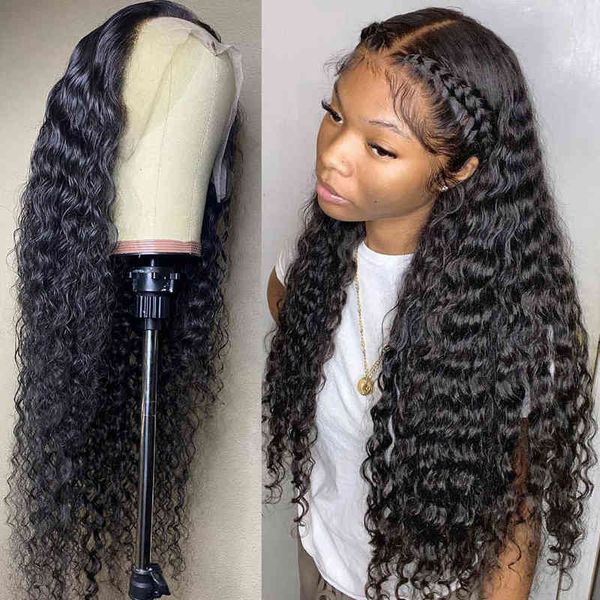 

nxy hair wigs 13x4 loose deep wave frontal hd brazilian for black women water lace front 40 inch curly human 220609
