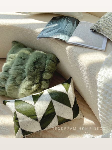Almofada verde de recortes verde Jacquard Cushion/travesseiro decorativo Sofá medieval Modern Medieval Liber Cushion Pillow4545cm