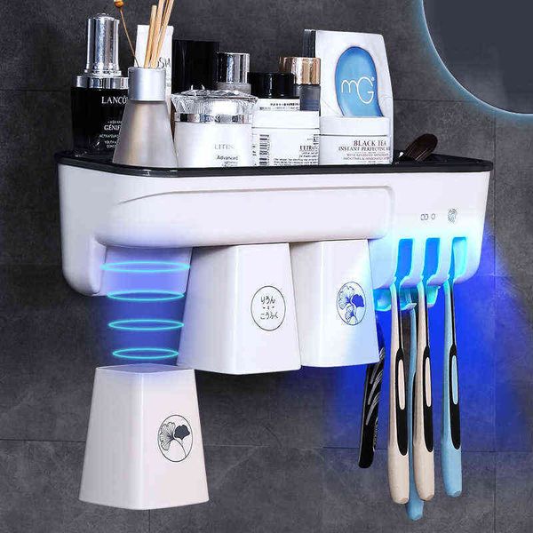 

intelligent electric toothbrush ultraviolet sterilizer storage rack hole sterilization mouthwash brushing cup wall hanging