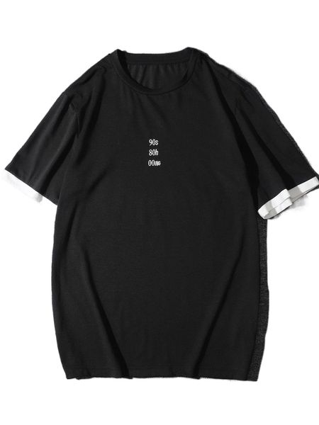 

men letter embroidery tee g8yb#, White;black