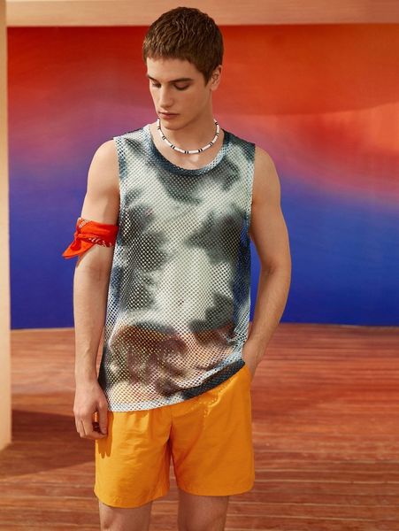 

men tie dye schiffy tank d4ga#, White;black
