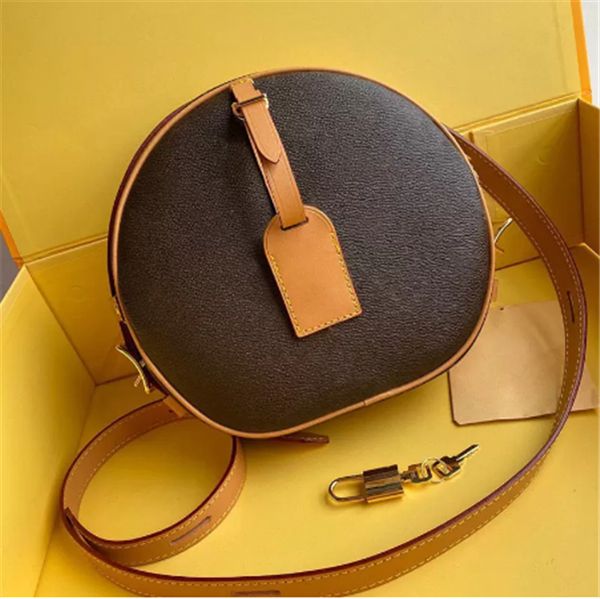 

2022 m43514 petite boite chapeau boite mm pm handbag purse original cowhide trim canvas hatbox designer shoulder bags crossbody messenger, Black