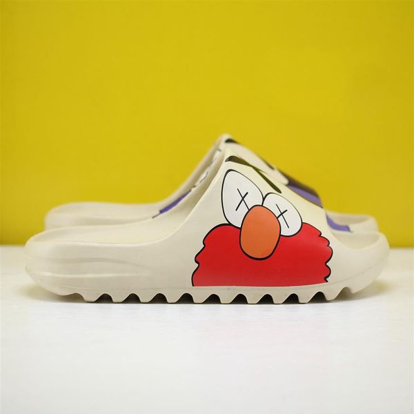 

spring summer slides graffiti bone resin desert sand designer slippers foam rnnr ararat summer fashion earth brown flat slide men 342p, Black