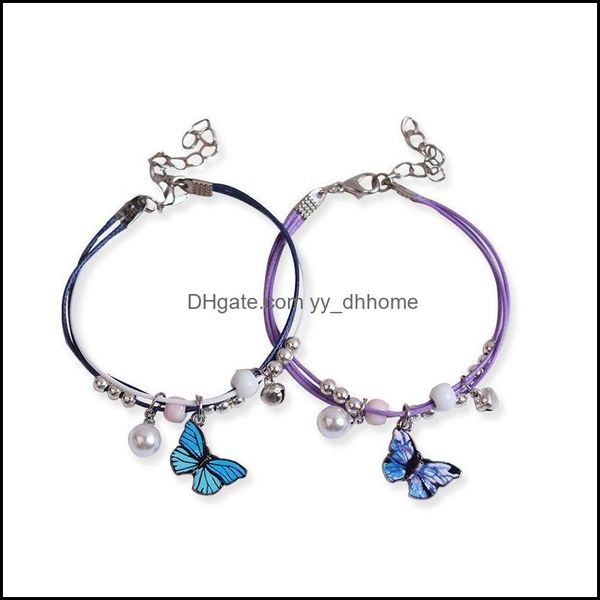 Шармовые браслеты ювелирные изделия милые бабочка подвеска для браслета металлические капельницы чары подарки подарки для женщин -девочек бросают доставку 2021 Jorw