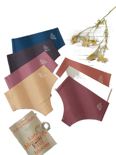 

plus 7pack butterfly print panty b5mq#, Black;white