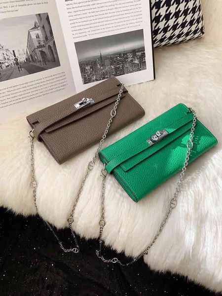 

original edition designer classic hremm bags kelys's green chain bag