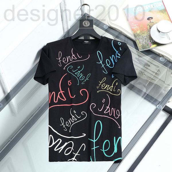 

men's t-shirts designer 2022 new men's round neck casual mercerized cotton printed short sleeve t-shirt 0bks, White;black